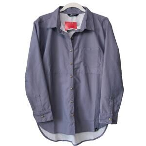 NEW The North Face Womens M Stevie Woven Top Button Up Purple Hiking Gorpcore